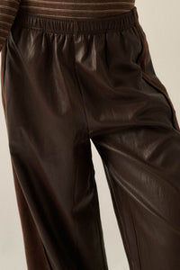Faux Real Vegan Leather and Suede Wide-Leg Pants - ShopPromesa