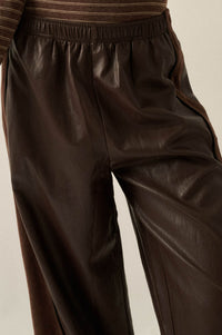 Faux Real Vegan Leather and Suede Wide-Leg Pants - ShopPromesa