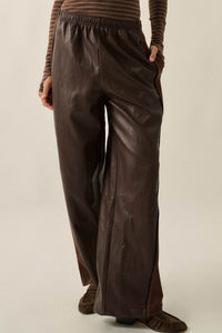 Faux Real Vegan Leather and Suede Wide-Leg Pants - ShopPromesa
