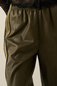 Faux Real Vegan Leather and Suede Wide-Leg Pants - ShopPromesa