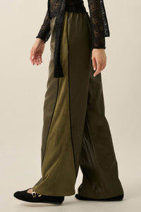 Faux Real Vegan Leather and Suede Wide-Leg Pants - ShopPromesa