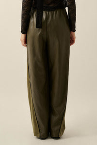 Faux Real Vegan Leather and Suede Wide-Leg Pants - ShopPromesa