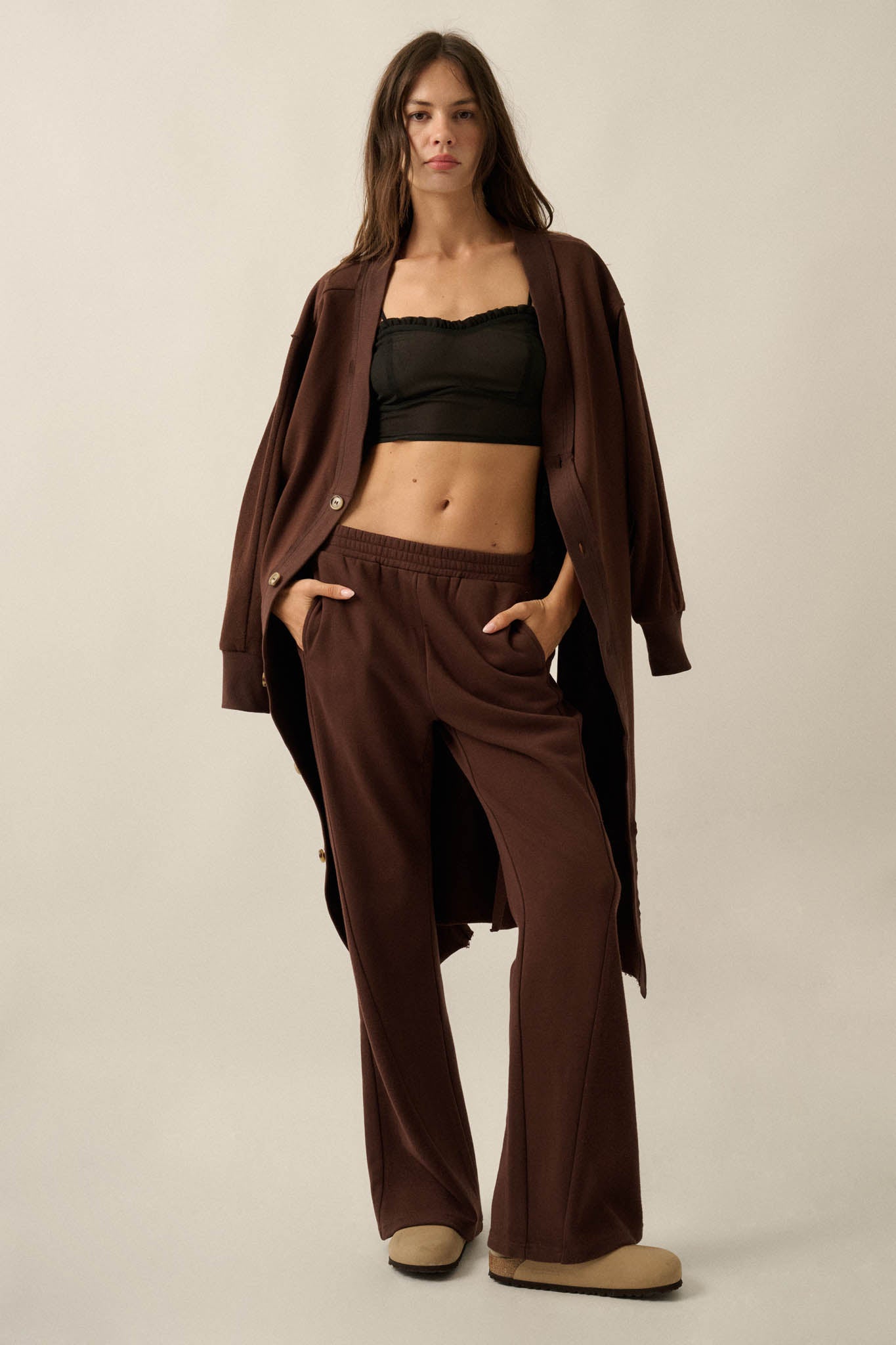 Off Duty French Terry Flare Pocket Pants - ShopPromesa