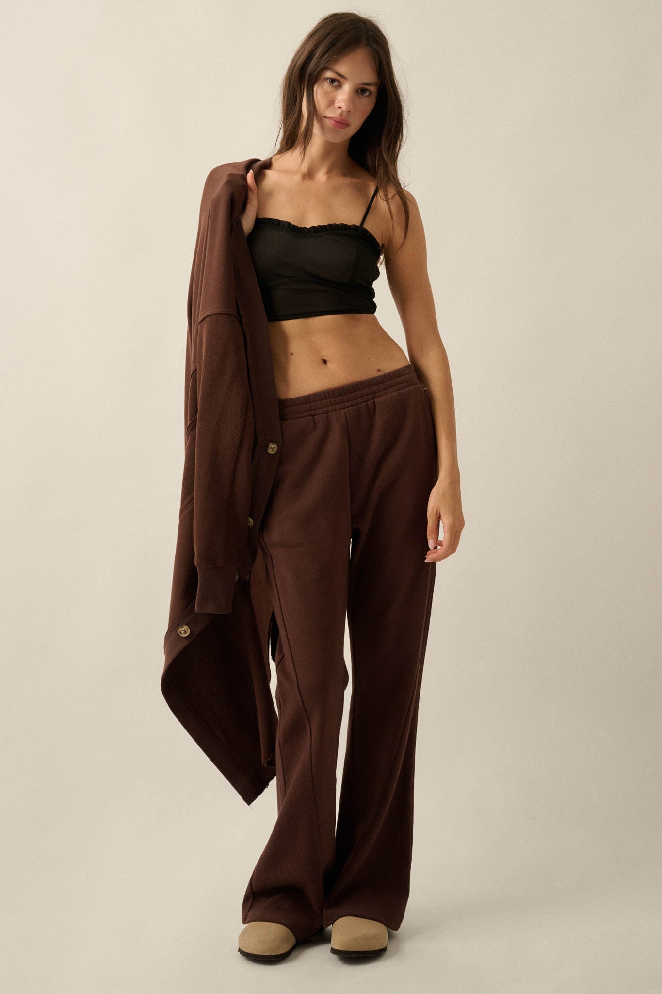 Off Duty French Terry Flare Pocket Pants - ShopPromesa