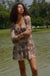 Cappuccino Petals Floral Mesh Smocked Babydoll Romper