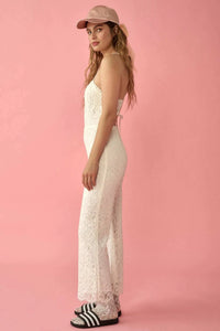Lace Ahead Floral Lace Open-Back Jumpsuit - ShopPromesa