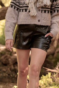 Hot Shot Vegan Leather Cargo Shorts - ShopPromesa