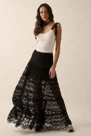 Delicate Dreams Floral Lace Tiered Maxi Skirt - ShopPromesa
