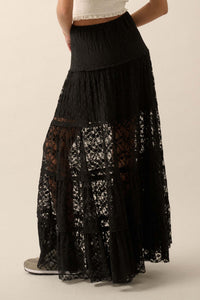 Delicate Dreams Floral Lace Tiered Maxi Skirt - ShopPromesa