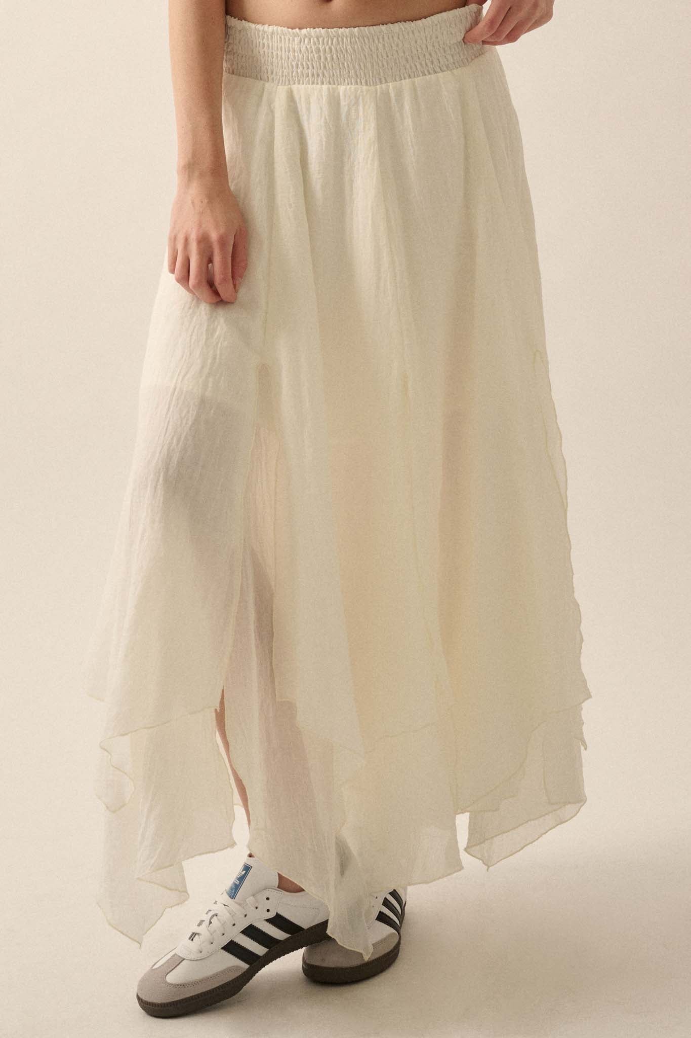 Free as Air Layered Gauze Handkerchief Maxi Skirt - ShopPromesa