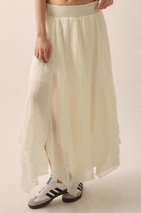 Free as Air Layered Gauze Handkerchief Maxi Skirt - ShopPromesa