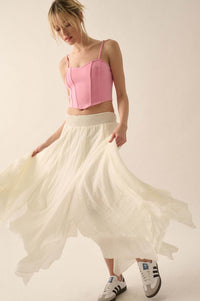 Free as Air Layered Gauze Handkerchief Maxi Skirt - ShopPromesa