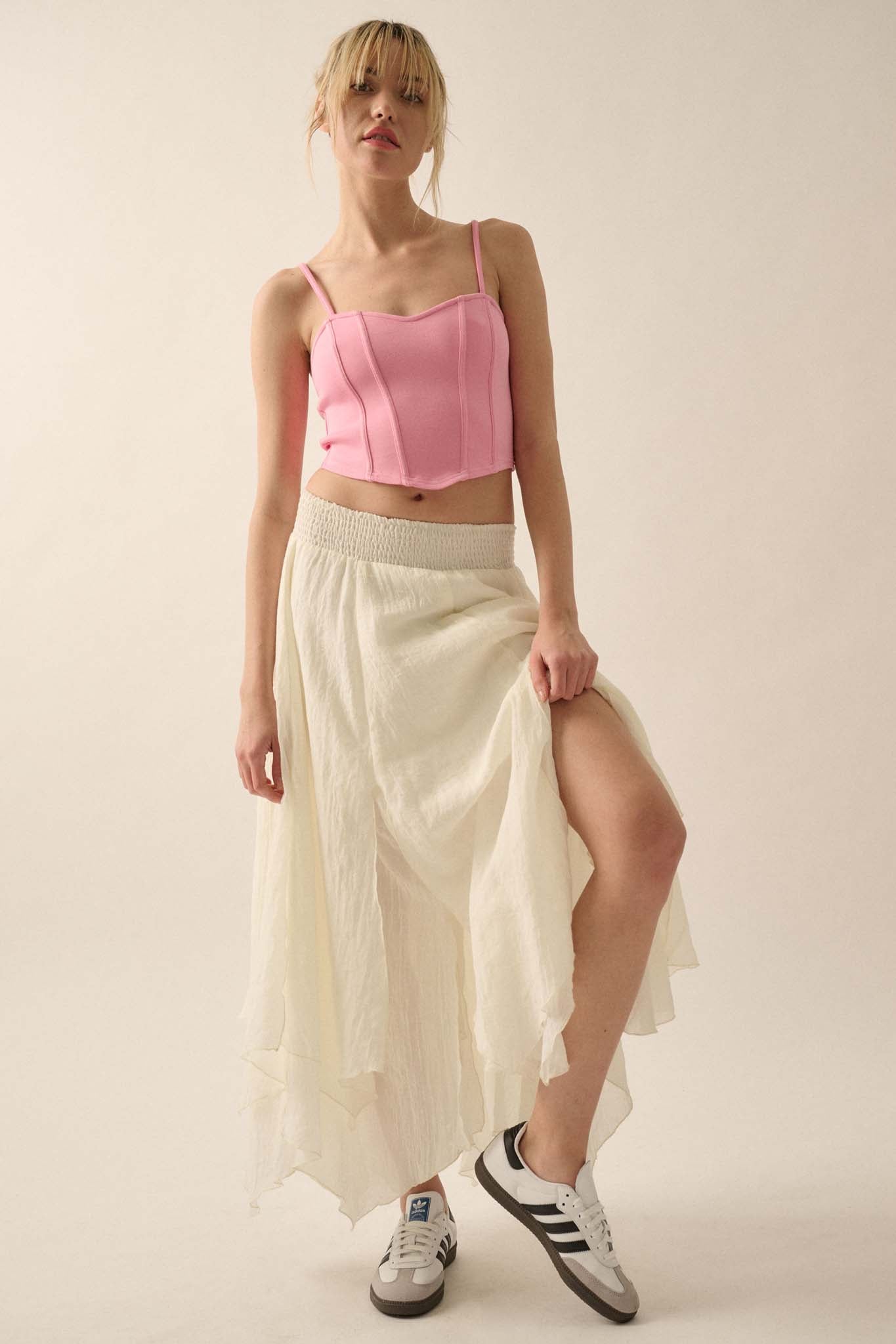 Free as Air Layered Gauze Handkerchief Maxi Skirt - ShopPromesa