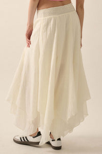 Free as Air Layered Gauze Handkerchief Maxi Skirt - ShopPromesa