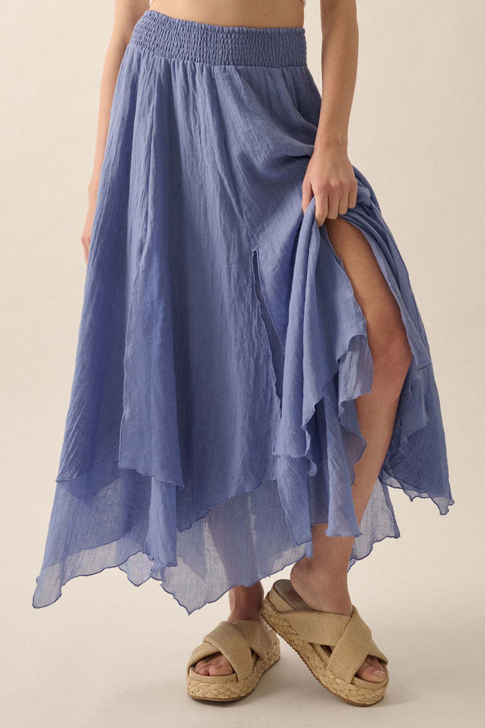 Free as Air Layered Gauze Handkerchief Maxi Skirt - ShopPromesa