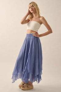 Free as Air Layered Gauze Handkerchief Maxi Skirt - ShopPromesa