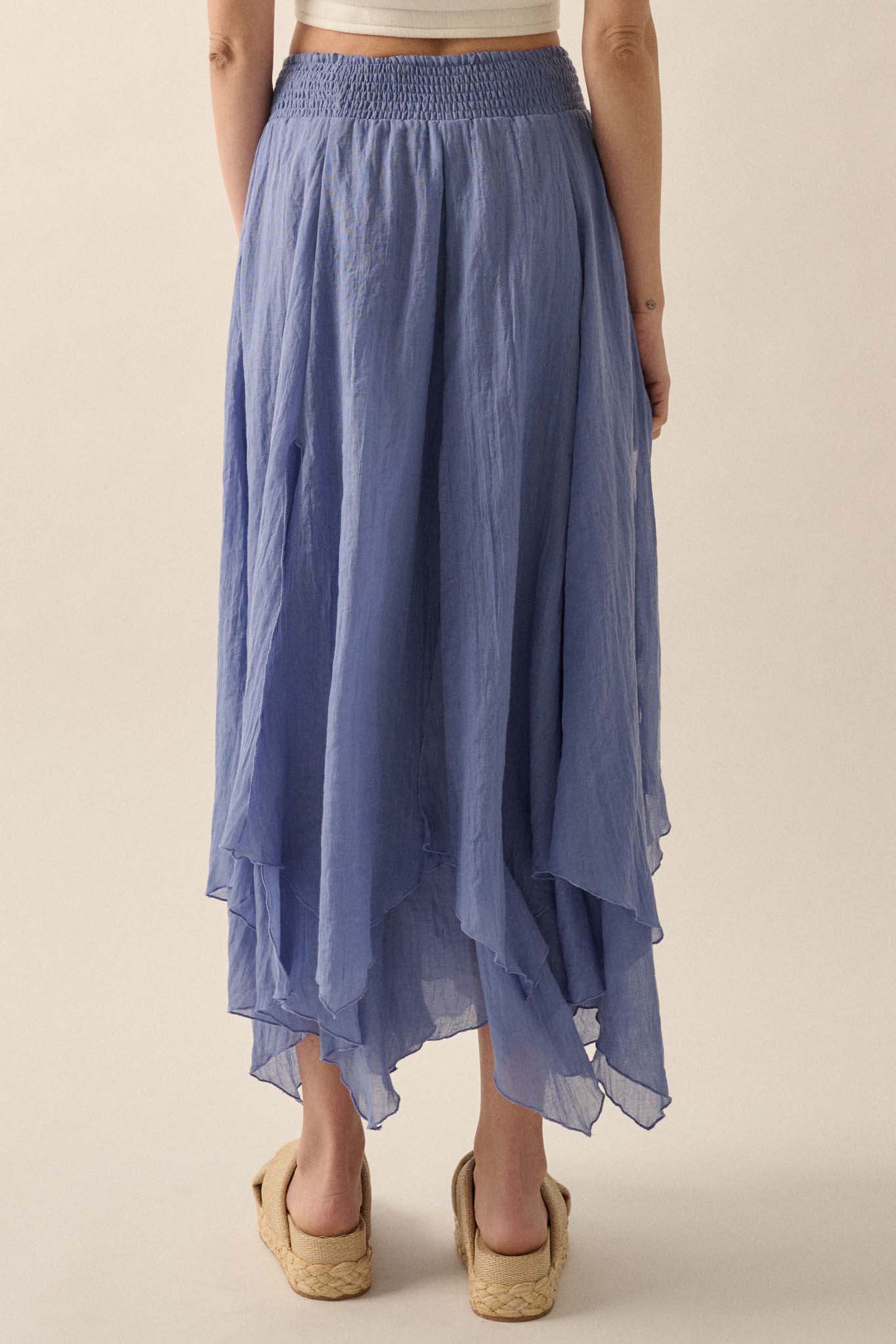 Free as Air Layered Gauze Handkerchief Maxi Skirt - ShopPromesa