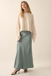 Silken Dreams Bias-Cut Satin Maxi Skirt - ShopPromesa