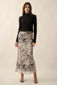 Smoke on the Water Tie-Dye Mesh Maxi Skirt - ShopPromesa