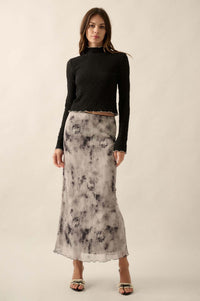 Smoke on the Water Tie-Dye Mesh Maxi Skirt - ShopPromesa