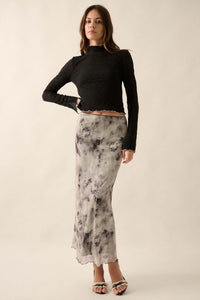 Smoke on the Water Tie-Dye Mesh Maxi Skirt - ShopPromesa