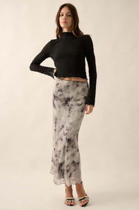 Smoke on the Water Tie-Dye Mesh Maxi Skirt - ShopPromesa