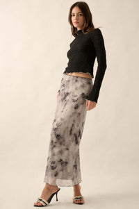 Smoke on the Water Tie-Dye Mesh Maxi Skirt - ShopPromesa