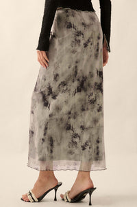 Smoke on the Water Tie-Dye Mesh Maxi Skirt - ShopPromesa