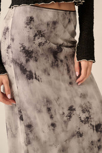 Smoke on the Water Tie-Dye Mesh Maxi Skirt - ShopPromesa