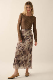 Smoke on the Water Tie-Dye Mesh Maxi Skirt - ShopPromesa