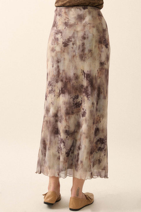 Smoke on the Water Tie-Dye Mesh Maxi Skirt - ShopPromesa