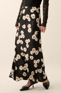 Silken Petals Floral Jacquard A-Line Maxi Skirt - ShopPromesa