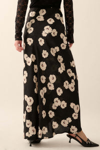 Silken Petals Floral Jacquard A-Line Maxi Skirt - ShopPromesa