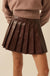 Brat Attack Pleated Vegan Leather Mini Skirt