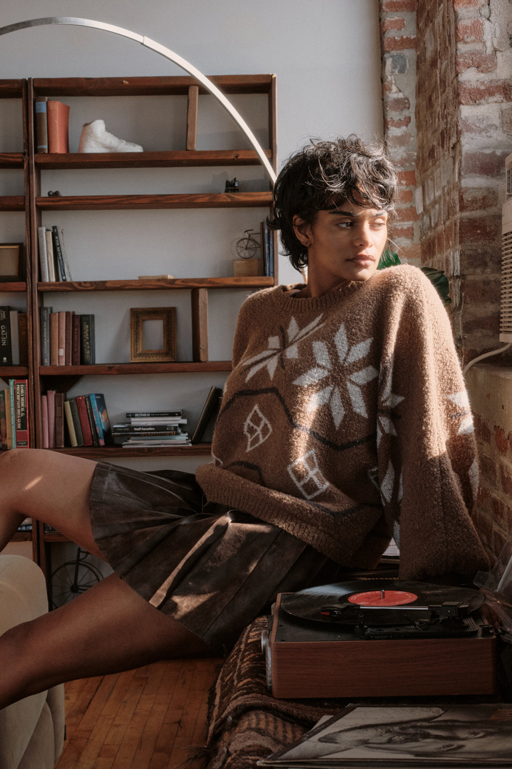 Brat Attack Pleated Vegan Leather Mini Skirt