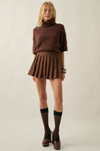 Class Act Pleated Gabardine Mini Skirt - ShopPromesa