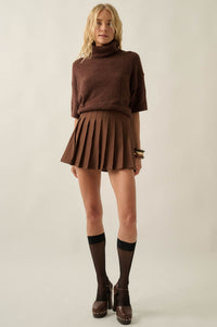 Class Act Pleated Gabardine Mini Skirt - ShopPromesa