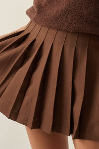 Class Act Pleated Gabardine Mini Skirt - ShopPromesa