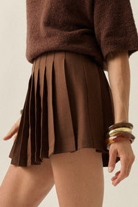 Class Act Pleated Gabardine Mini Skirt - ShopPromesa
