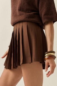 Class Act Pleated Gabardine Mini Skirt - ShopPromesa