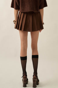 Class Act Pleated Gabardine Mini Skirt - ShopPromesa