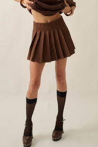 Class Act Pleated Gabardine Mini Skirt - ShopPromesa
