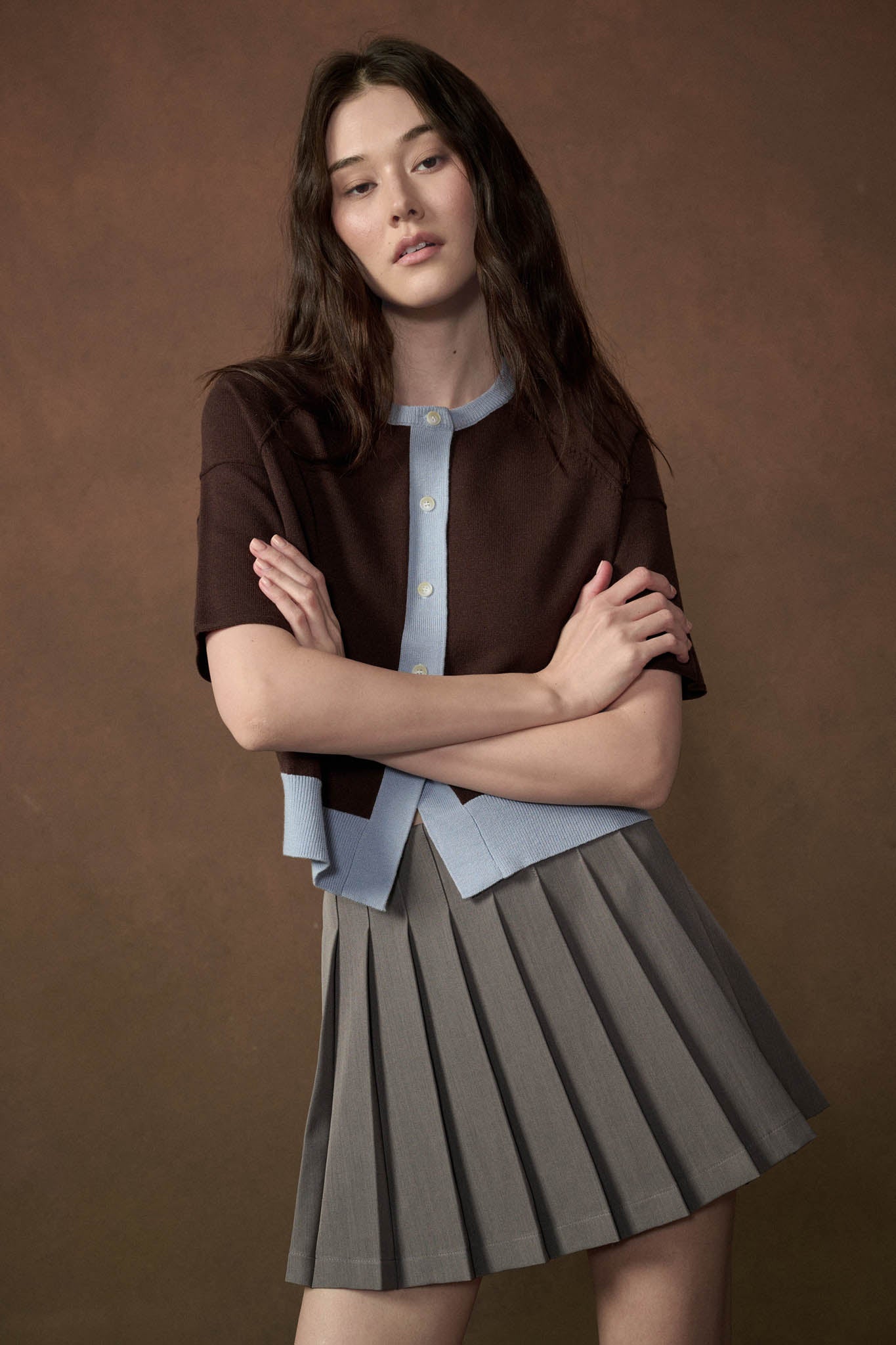Class Act Pleated Gabardine Mini Skirt - ShopPromesa
