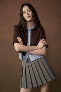 Class Act Pleated Gabardine Mini Skirt - ShopPromesa