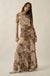 Blooming Latte Floral Mesh Tiered Ruffle Maxi Skirt - ShopPromesa