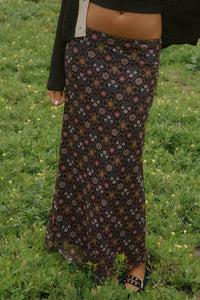 Bejeweled Blooms Floral Mesh Maxi Skirt - ShopPromesa