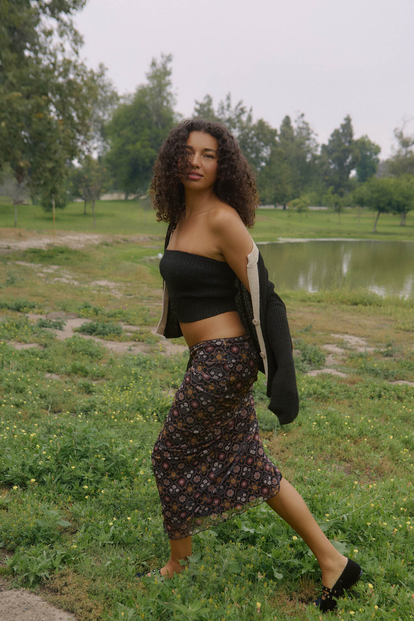 Bejeweled Blooms Floral Mesh Maxi Skirt - ShopPromesa