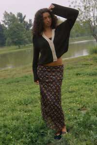 Bejeweled Blooms Floral Mesh Maxi Skirt - ShopPromesa