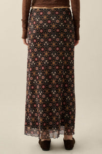 Bejeweled Blooms Floral Mesh Maxi Skirt - ShopPromesa