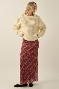 Bejeweled Blooms Floral Mesh Maxi Skirt - ShopPromesa